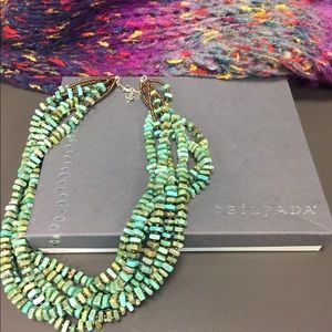 Silpada 6 strand Green Howlite Necklace N1535